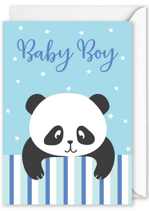 Card Rectangle | Baby boy panda