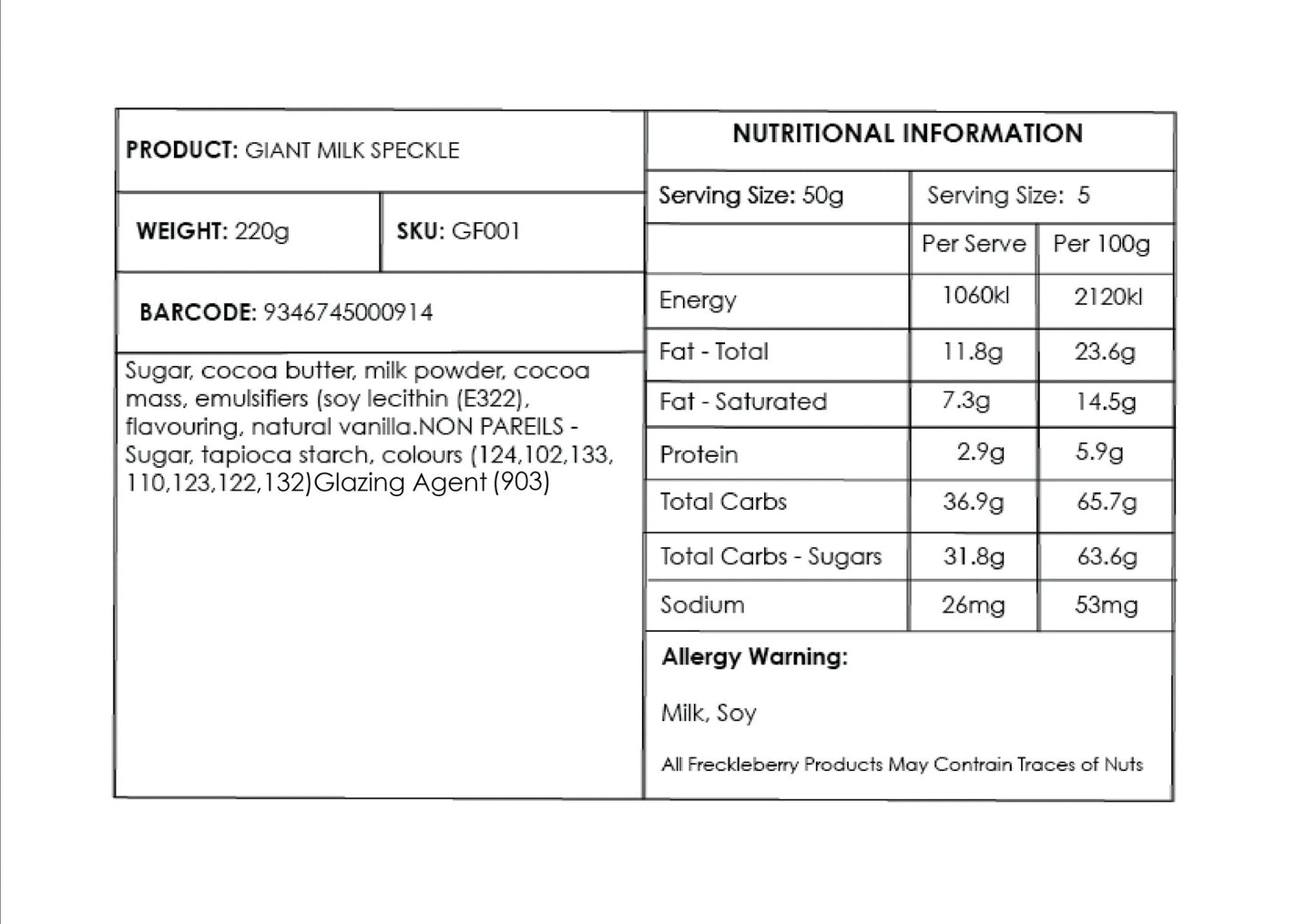Freckleberry My Giant Speckle 220g