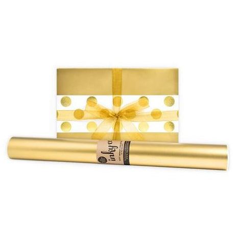 Inky Co Wrapping Paper 5m | Gold Pearl