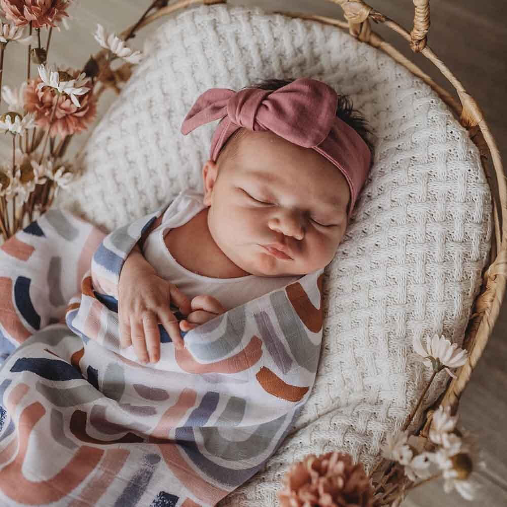 Snuggle Hunny Topknot Headband | Mauve