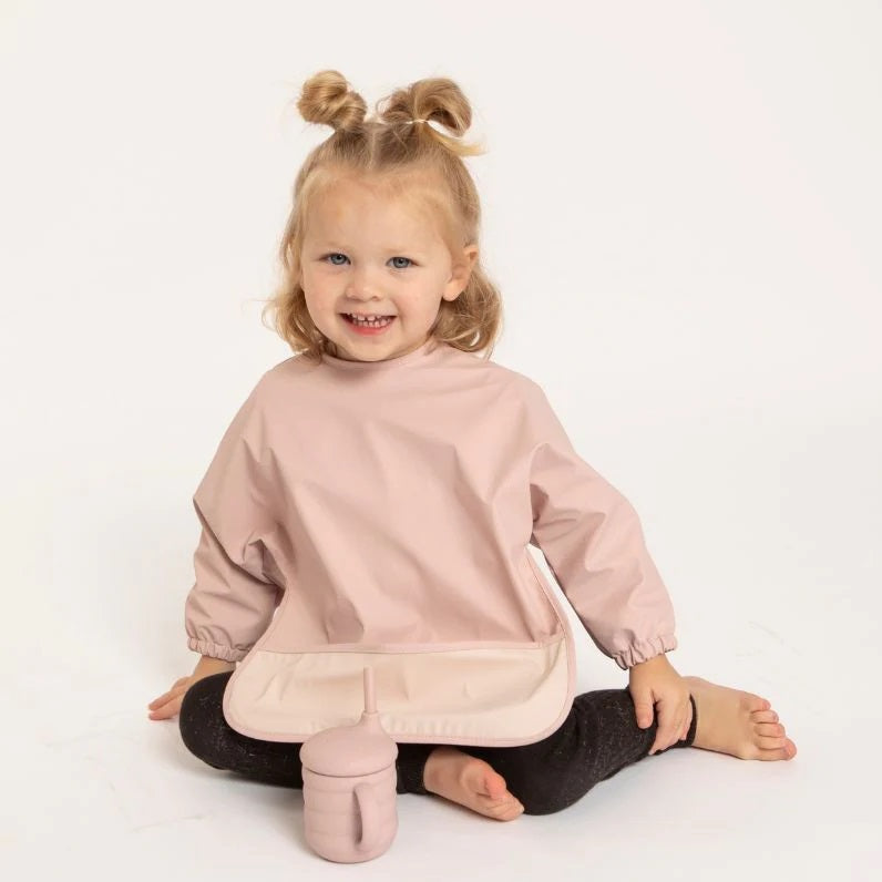 All4Ella Waterproof Sleeve Bib | Two-Tone Pink