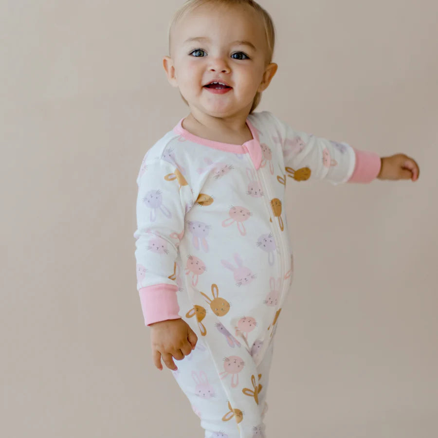 Marquise Girls Zipsuit | Bunny Pink