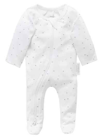 Purebaby Premie Zip Growsuit | Pale Grey Spot