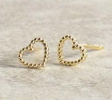 Pink Gin Earrings | Rope Heart Gold