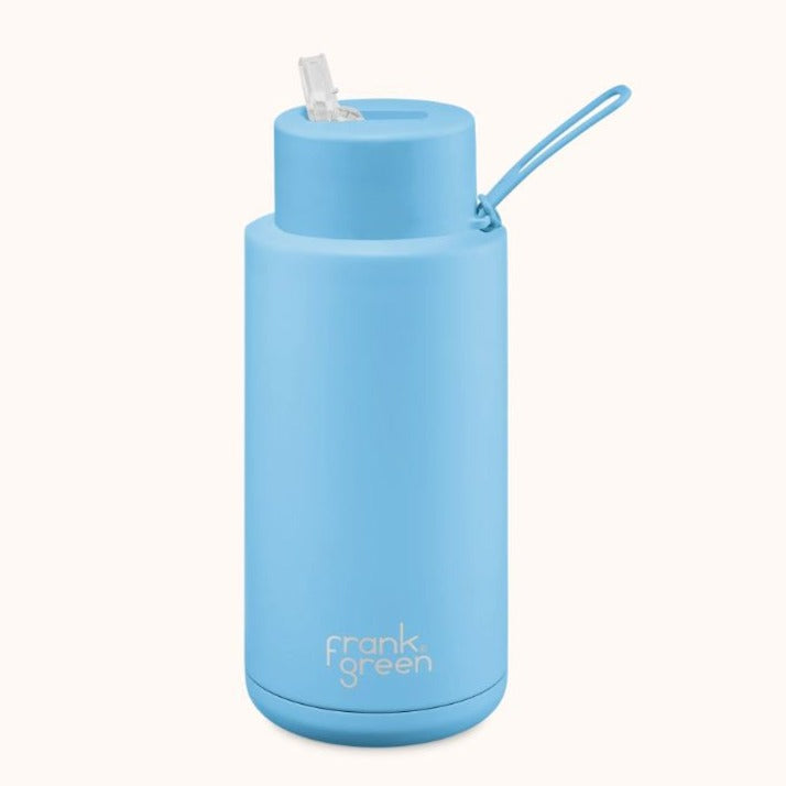 Frank Green Ceramic Reusable Bottle 1L | Sky Blue
