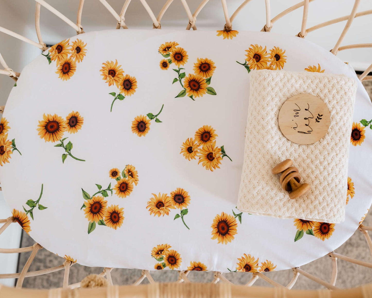 Snuggle Hunny Bassinet Sheet | Sunflower