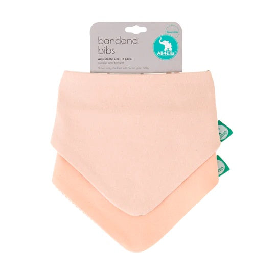 All4Ella Bandana Bibs 2pk Reversible | Hearts
