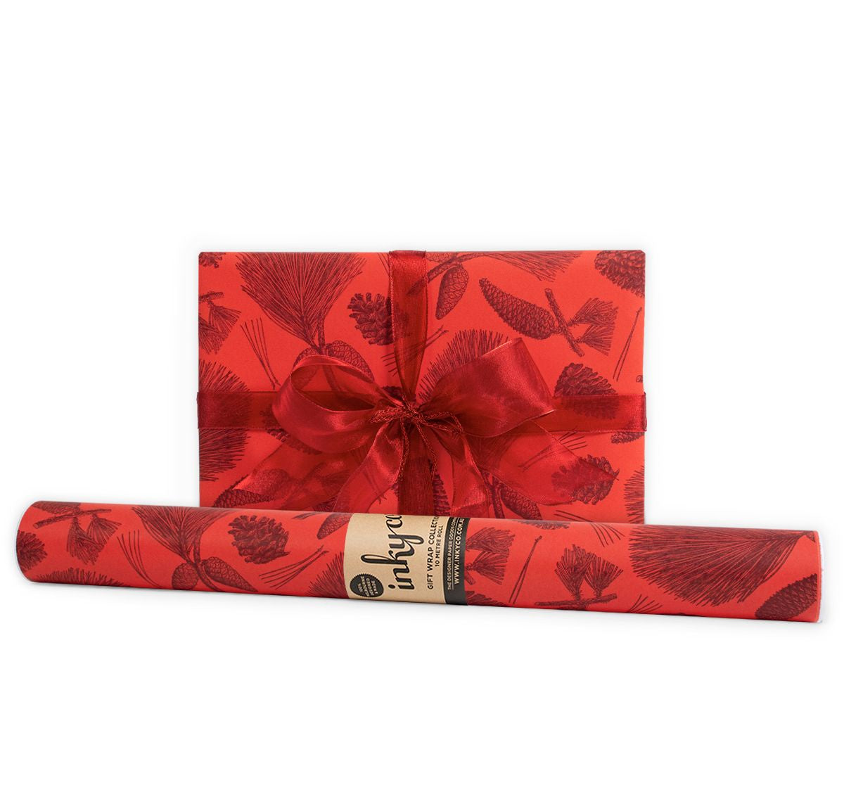 Inky Co Wrapping Paper 5m | Mighty Pine Red