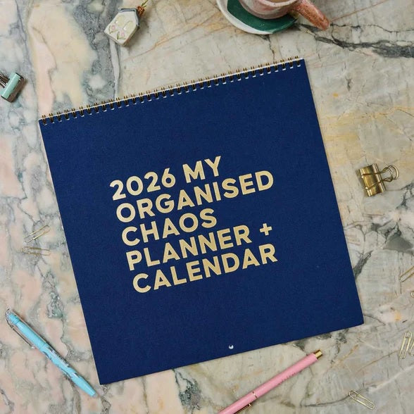 Write to Me 2026 Wall Calendar Linen  |  Navy