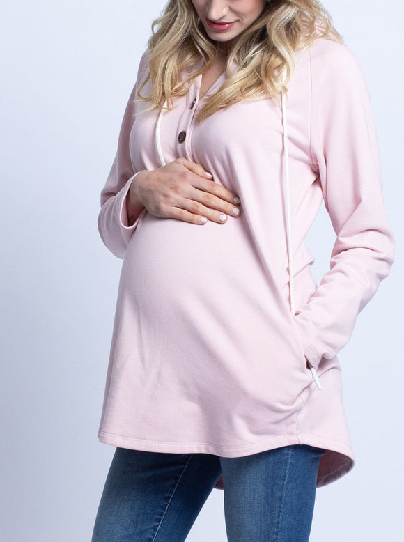 Angel Maternity Button Hoodie