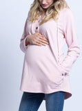 Angel Maternity Button Hoodie