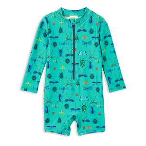 Milky Boys LS Swimsuit  |  Green Beetles