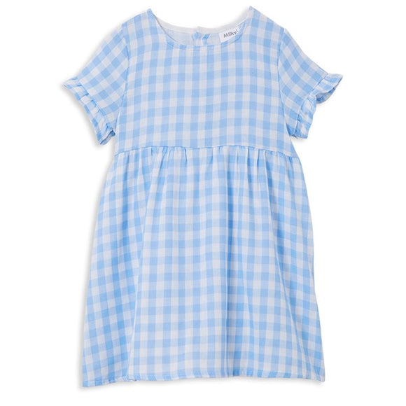 Milky Girls Dress  |  Blue Check