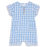 Milky Baby Romper  |  Blue Check