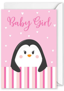 Card Rectangle  | Baby Girl Penguin