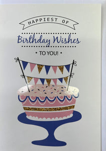 Card Rectangle  |  Birthday Wishes Cake