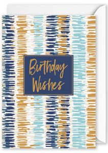 Card Rectangle  |  Birthday Wishes Navy Gold