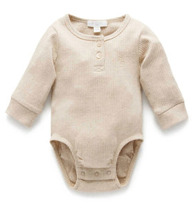 Purebaby Rib Bodysuit  |  Biscuit