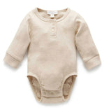 Purebaby Rib Bodysuit  |  Biscuit