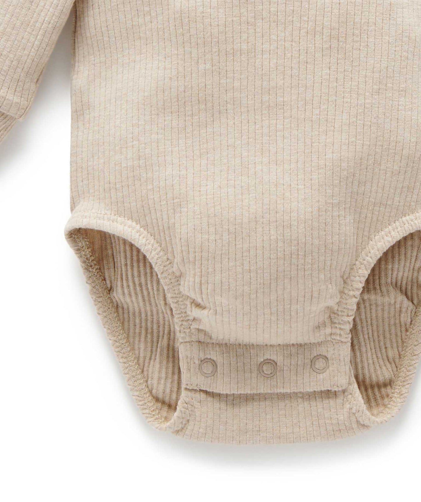 Purebaby Rib Bodysuit  |  Biscuit (SIZE 0000 LEFT)