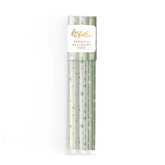 Fox & Fallow Premium Pen 3pk  |  Broderie Sage