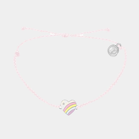 Pura Vida Charm Bracelet  |  Vintage Heart Pink