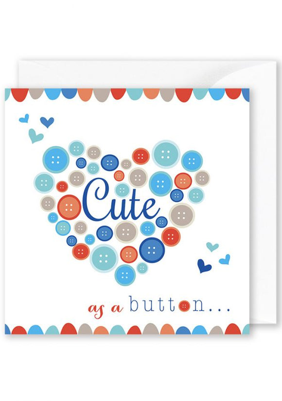 Card Square  |  Cute As A Button Boy