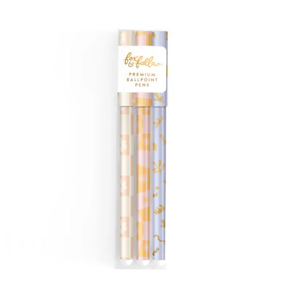 Fox & Fallow Premium Pen 3pk  |  Daisy Grid