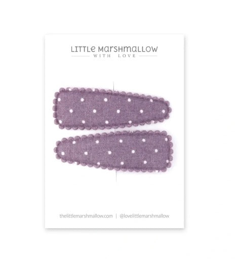 Little Marshmallow Hair Clips  |  Dotty Grape
