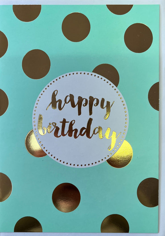 Card Rectangle  |  Happy Birthday Gold Spots