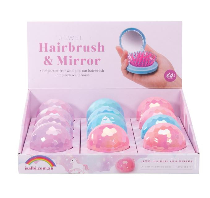 Jewel Compact Hairbrush/ Mirror Assorted