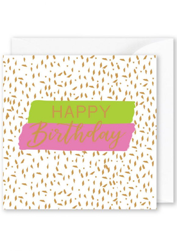 Card Square  |  Happy Birthday Gold Specks