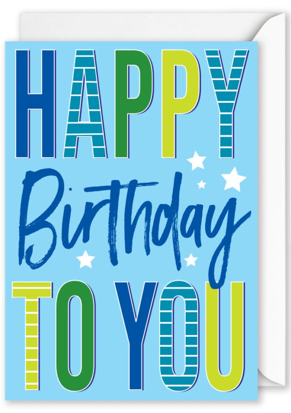 Card Rectangle  |  Happy Birthday to You Blue