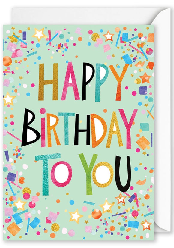 Card Rectangle  |  Happy Birthday to You Confetti