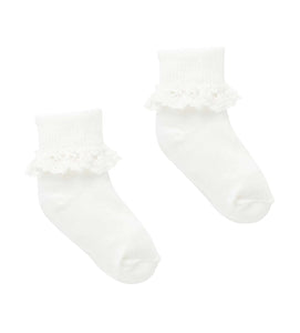 Purebaby Lace Socks  |  Off White