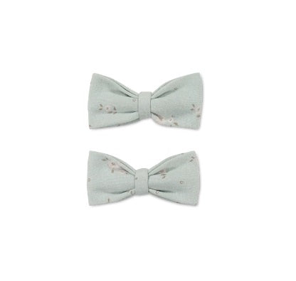 Jamie Kay Organic Cotton Bow Clips 2pk  |  Lulu Blue