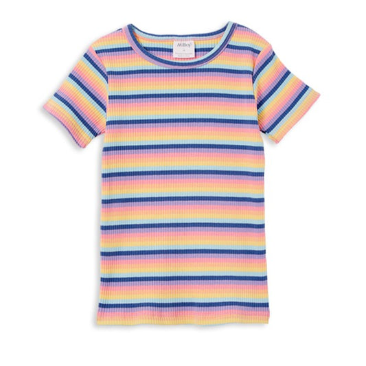 Milky Girls Tee  |  Rib Stripe (SIZE 2 LEFT)
