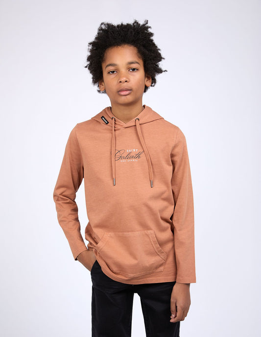 St Goliath Boys LS Hooded Tee  |  Mark Tan