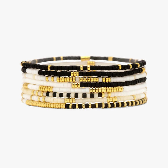 Pura Vida Bracelet Set of 8  |  Monochrome