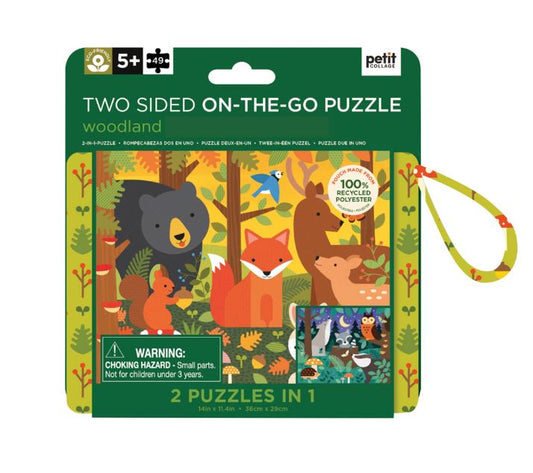 Petit Collage Two Sided On-The-Go Puzzle  |  Woodland