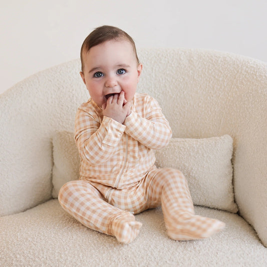 Kynd Baby Onesie  |  Neutral Gingham