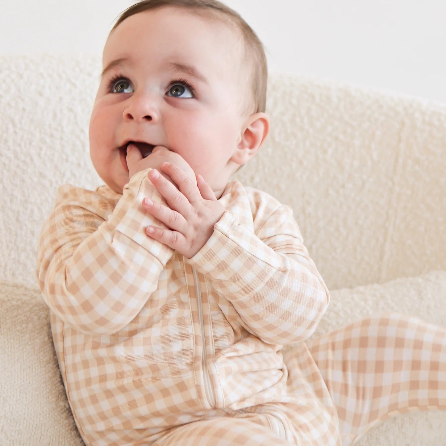 Kynd Baby Onesie  |  Neutral Gingham