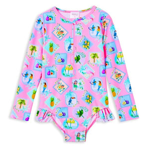 Milky Girls LS Swimsuit  |  Pink Resort