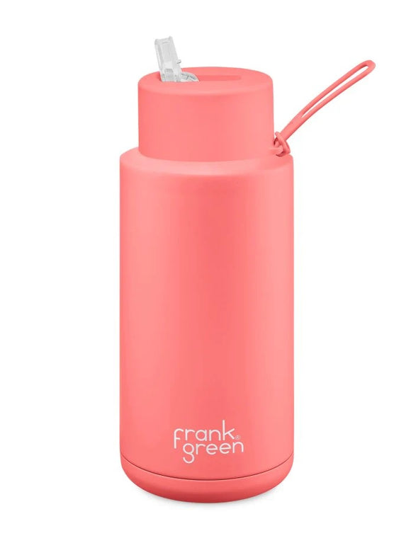 Frank Green Ceramic Reusable Bottle 1L  |  Sweet Peach
