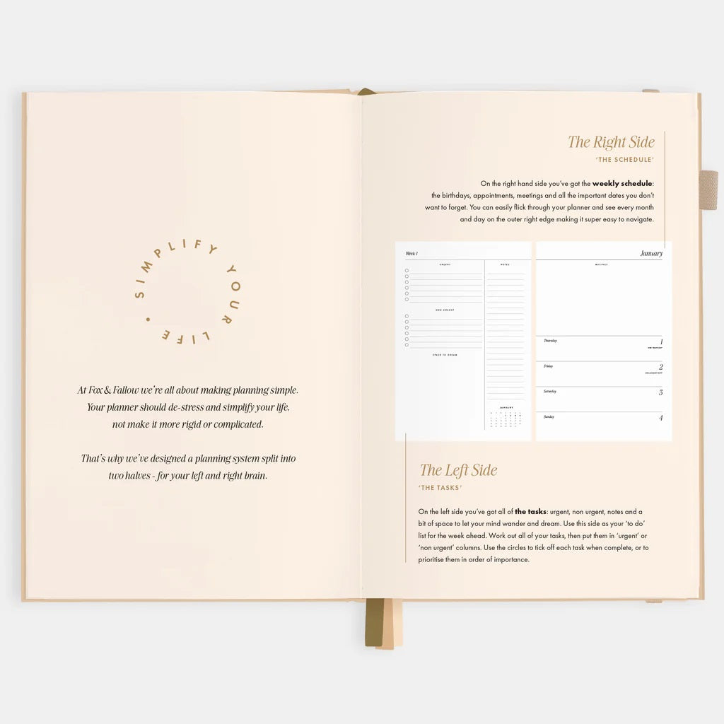 Fox & Fallow 2026 A5 Planner  |  Taupe