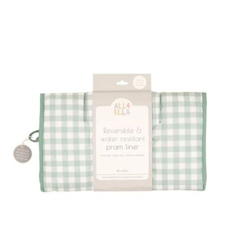 All4Alla Pram Liner  |  Gingham Sage