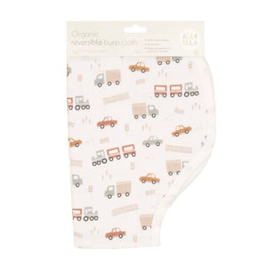 All4Ella Reversible Burp Cloth  |  Trucks