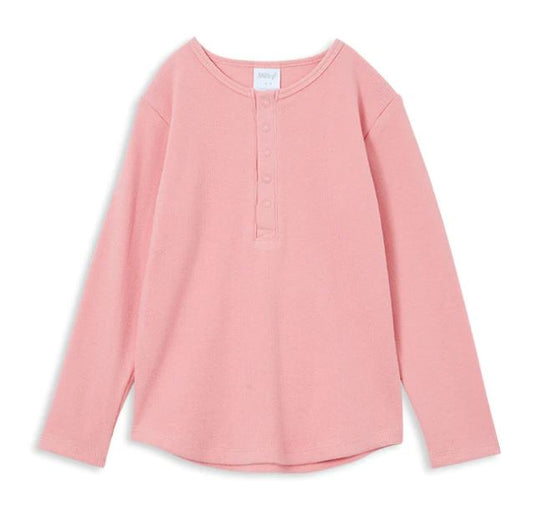 Milky Girls LS Ribbed Tee  |  Rose