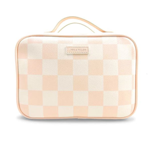 Fox & Fallow Cosmetic Bag  |  Salmon Check