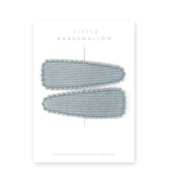 Little Marshmallow Hair Clips  |  Sea Salt Blue